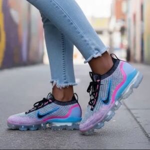 Size 6 Women's - Nike VaporMax 2021 Flyknit Pink Blast Photo Blue
